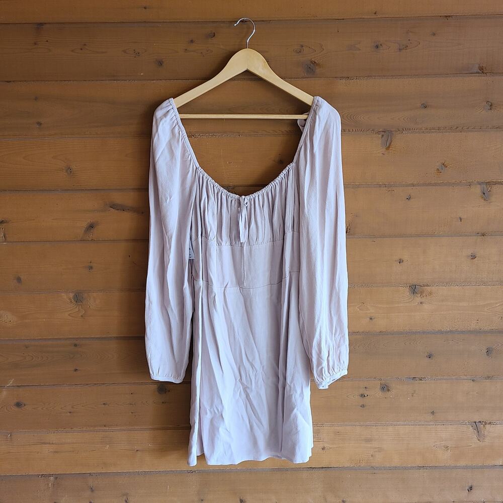 Aritzia Dress Milkmaid Mini Delilah Long Sleeve NWT XL Pink Valentine Preppy - Picture 2 of 8